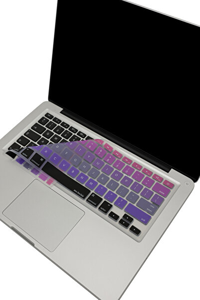 Mcstorey Macbook Kılıf Air Pro Klavye Koruyucu Ingilizce Baskı (US-ABD) Ombre...