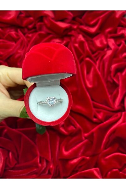 Store Gül Yüzük Kutusu Kalpli Yüzük (Ayarlanabilir)