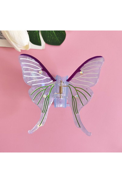 Nolana Butterfly Design Bone Acetate High Quality Buckle - Blue