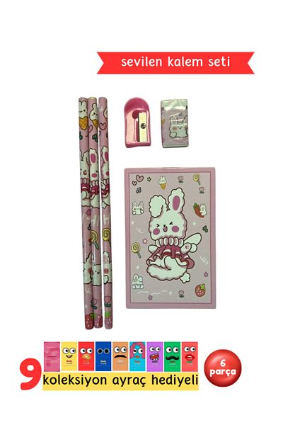 Pembe Pasaj Pink Pen Set - Cute Stationery Set