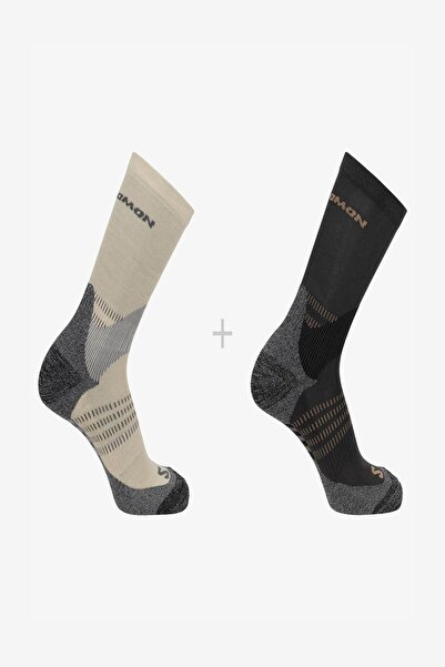 Salomon LC2083100 X Ultra Access Crew 2 Pack Çorap - GRİ/KREM