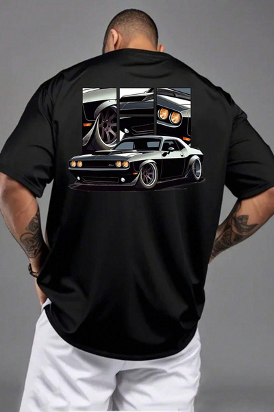 cc collection Ανδρικό μπλουζάκι oversized – Κλασικό αμερικάνικο σχέδιο αυτοκι...