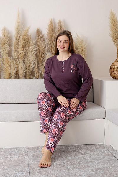 nisaNCa Long Sleeve 100% Cotton Plus Size Mother's Pajama Set - Mother's Special Series
