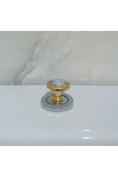 LOVYCO Gold Kristal Taşlı Klozet Basma Buton Düğmesi Kulp, Kalp Klozet Kapağı...
