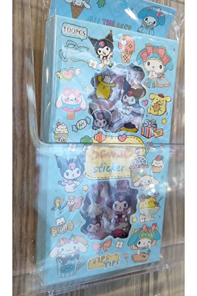 bundle island Set de 100 de bucăți de stickere albastre cu Kuromi și prieteni...