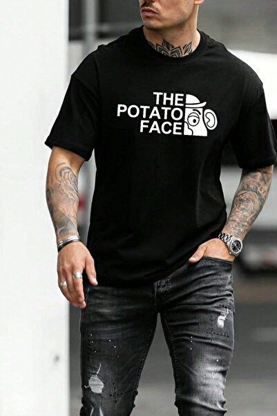 cc collection Ανδρικό μπλουζάκι με στάμπα oversized – The Patato Face, Casual...