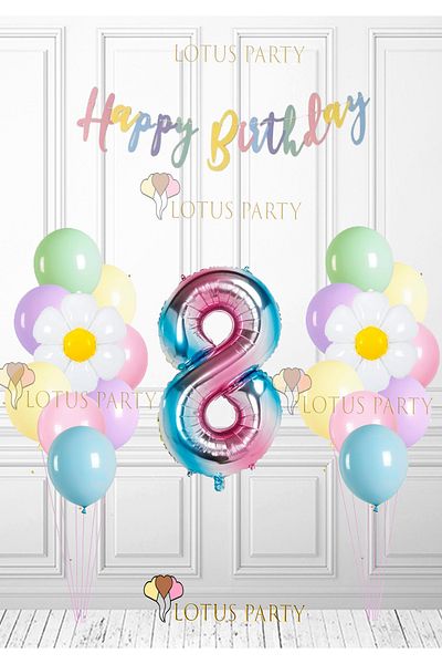 LOTUS PARTY Balloon Set - Papapyla Macarons and Macarons Color Balloons 8 Years Old