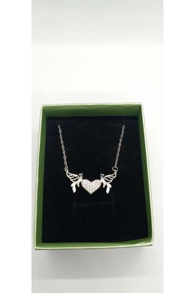 ndjewelry قلادة كرسبي كرسبي بلون القلب الفضي