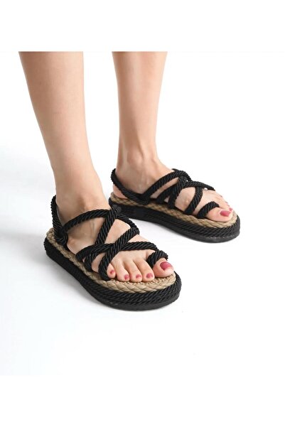 bolella černé slaměné sandály na vysokém podpatku pantofle