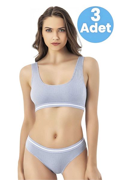Uniquetrenders Set de bikini cu camisole din 3 piese și bustieră cu pernă pentru femei