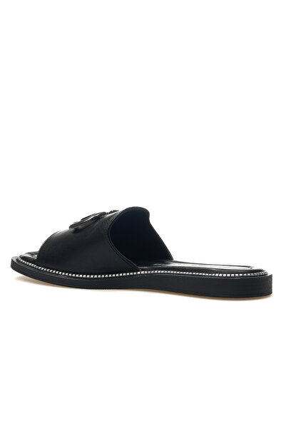 Venüs Γυναικείες δερμάτινες παντόφλες Irmağan Daily 25y Z Μαύρο