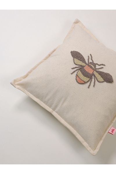 Galia Tasarım Κάλυμμα μαξιλαριού Honey Bee - Punch με ασημί φιγούρες μέλισσας