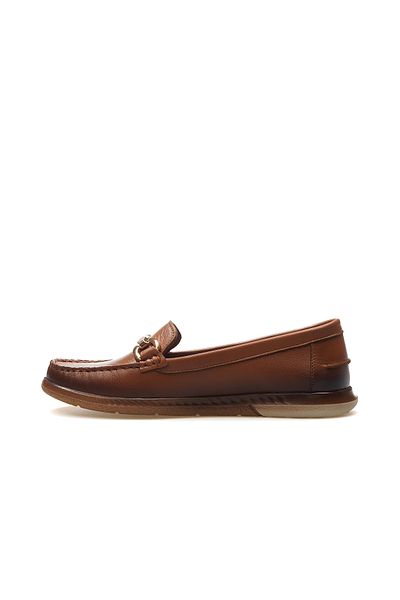 Venüs Women's Genuine Leather Buckle Detailed Daily Ballerinas 25Y 25484103 Y Z Taba
