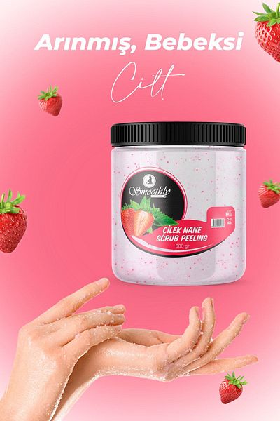 Smoothly Strawberry Mint Flavored Anti-Ingrown Hair Body Peeling 800 gr Vitamin E Free