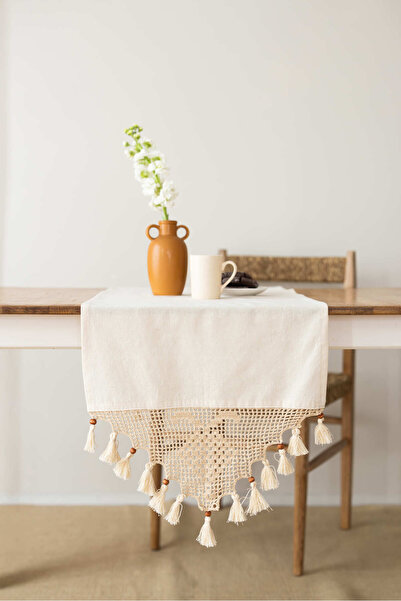 Wellstil Triangle Lacy Organic Raw Linen Runner 40X150 cm