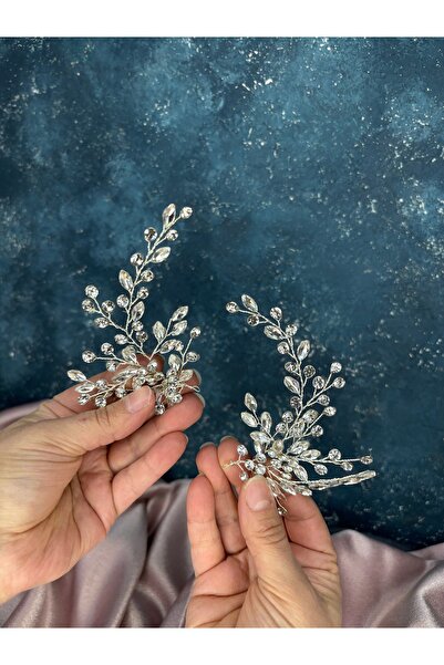 Hayalperest boncuk Leaf Model 2 Pack Bridal Hair and Turban Accessory