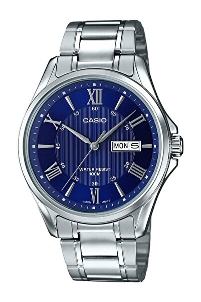 Casio Kadranı Lacivert Kordonu Gümüş Renk Erkek Kol Saati