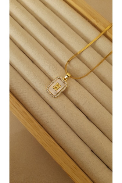 Tişt Accessory ZİRKON TAŞLI MİNİMAL KADIN H HARFLİ ÇELİK KOLYE