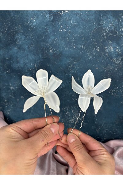 Hayalperest boncuk Ela flower resin 2 piece hairpin hair and bridal accessory