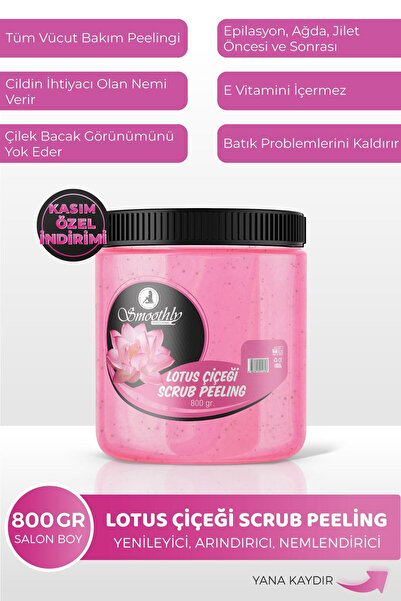 Smoothly Lotus Çiçeği Özlü Canlandırıcı & Yumuşatıcı El Ayak Ve Vücut Bakım Peelingi 800gr