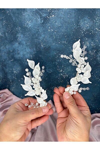 Hayalperest boncuk Mineli Mother of Pearl Resin 2 Pack Hair and Turban Accessory