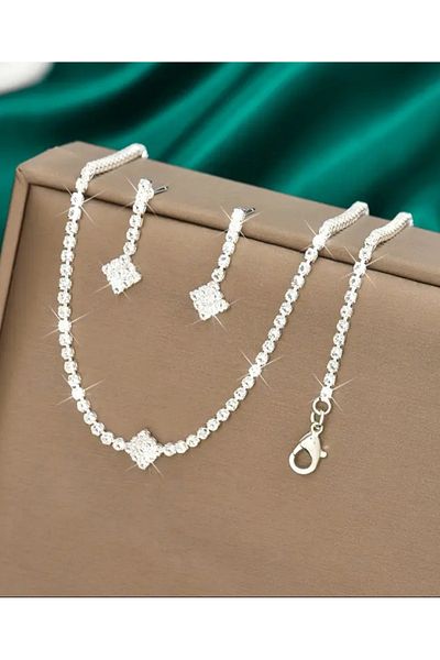 Mihra Aksesuar Necklace Earrings Bracelet Set of Three
