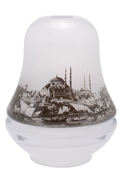 Paşabahçe Gravürlü Cam Rüzgar Mumluk 20 cm El Yapım