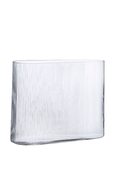 Paşabahçe مزهرية نود ميست 21 سم بيضاء مصنوعة يدويًا