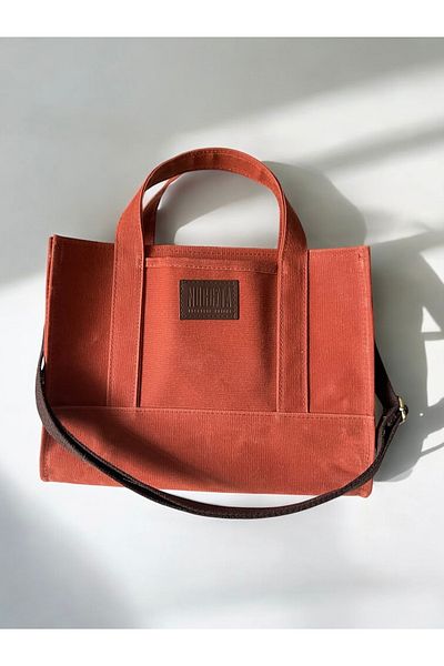 Nuggita Totebag Waxed Canvas Bag - Coral - Original Size