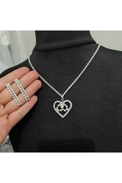 Mihra Aksesuar Necklace Earrings Set