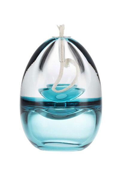 Paşabahçe Küçük Yumurta Kandil Yeşil Turkuaz 11 cm El Yapımı