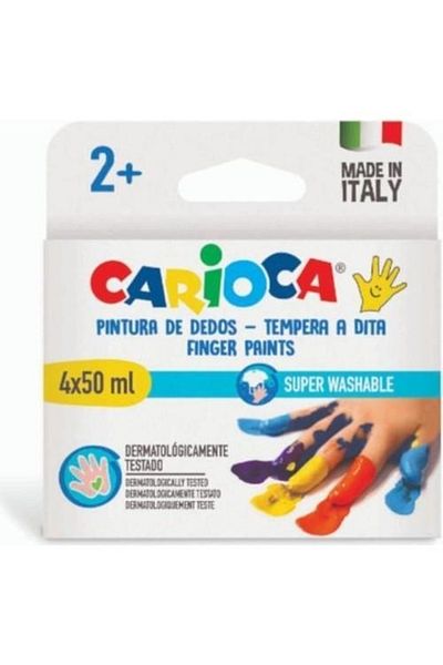 CARIOCA Baby Finger Paint 4 Colors 4x50 Ml Super Washable Age 2+