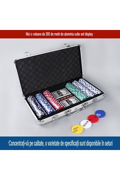 OEM Poker Game Set with 300 Chips and Dice, Arvada All-In Chips Aluminum Case,
