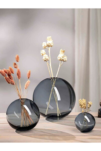 Paşabahçe Vazo 14 cm Çelik Mavi El Yapım Tekli