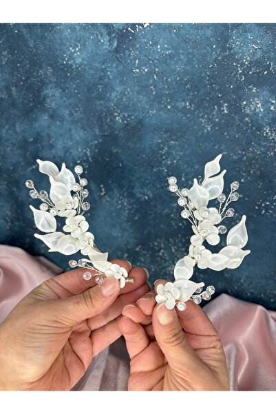 Hayalperest boncuk Sale Mother of Pearl Resin 2 Pack Hairpin Hair and Turban Bridal Accessory