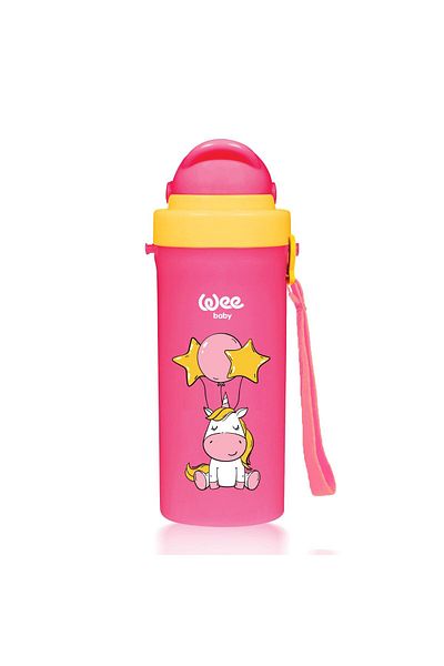 Wee Baby 896 Wee Baby Glass with Straw Pink 300ml