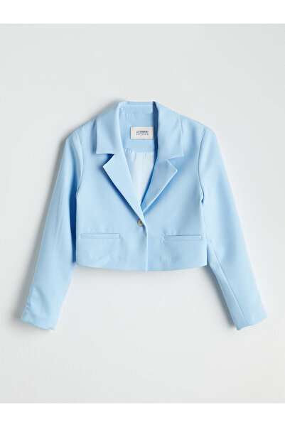 LC Waikiki LCW Dětská modrá dívčí bunda Crop Blazer