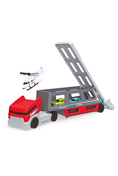 MGS OYUNCAK Maxx Wheels Transporter Helikopterli Araç Taşıyıcı
