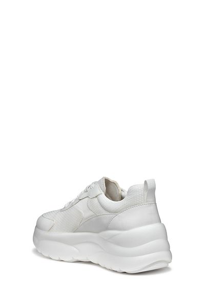 Geox Women's White D Xtors D - Mesh + Geobuck Lace-Up Thick Sole Sneaker D551Fd01454C1000