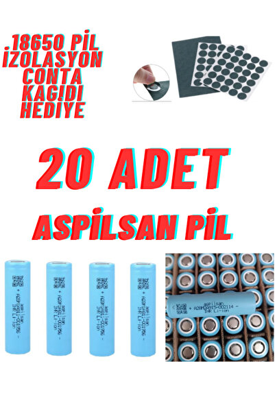 ASPİLSAN 2900 mAH Li-ion Şarjlı pil 20 Adet