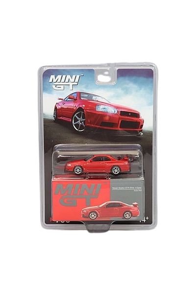 mini gt Nessiworld Mini Gt 1/64 Nissan Skyline GT-R(R34) V-SPEC أحمر نابض