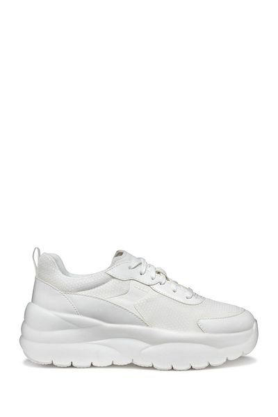 Geox Women's White D Xtors D - Mesh + Geobuck Lace-Up Thick Sole Sneaker D551Fd01454C1000