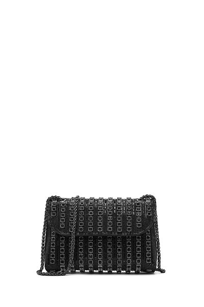 Derimod Women's Black Long Strap Stone Evening Dress Crossbody Bag 25Sbd2954Ts