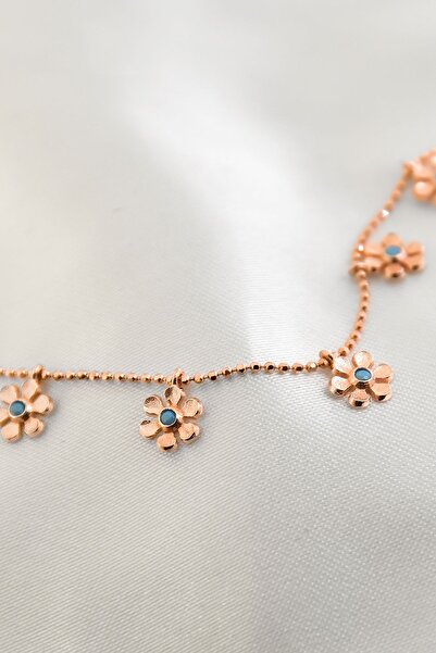 Papatya Silver Kadın Rose Gold Papatya Figürlü Kolye 925 Ayar