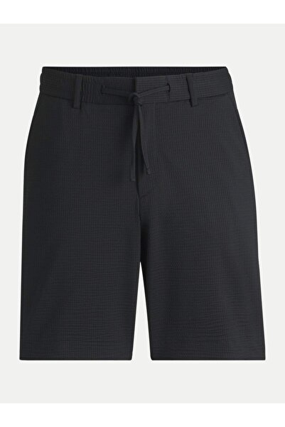 BOSS Erkek Normal Bel Kısa Boy Bağlamalı Daralan Kesim Siyah Şort 50540696-001