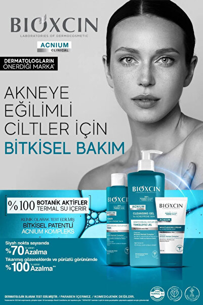 Bioxcin Acnium Tonik 200 Ml Clinical Vegan Akneye Eğilimli Ciltler İçin 4'Lü
