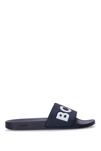 BOSS Erkek Büyük Logo Detaylı Üst Yüzey Rahat ve Düz Tabanlı Lacivert Sneaker 50536835-405
