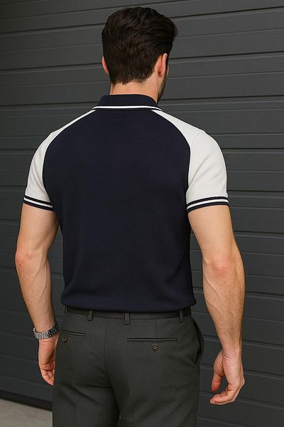 Delpino Πλεκτό Polo Neck Ανδρικό βαμβακερό T-shirt
