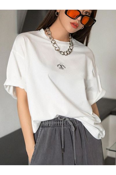 DUBU BUTİK Sweet Candy Single Jersey T-Shirt - Printed Oversize Crew Neck Short Sleeve T-Shirt