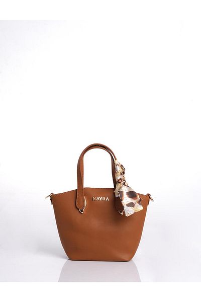 Kayra Scarf Detailed Tote Bag Cinnamon